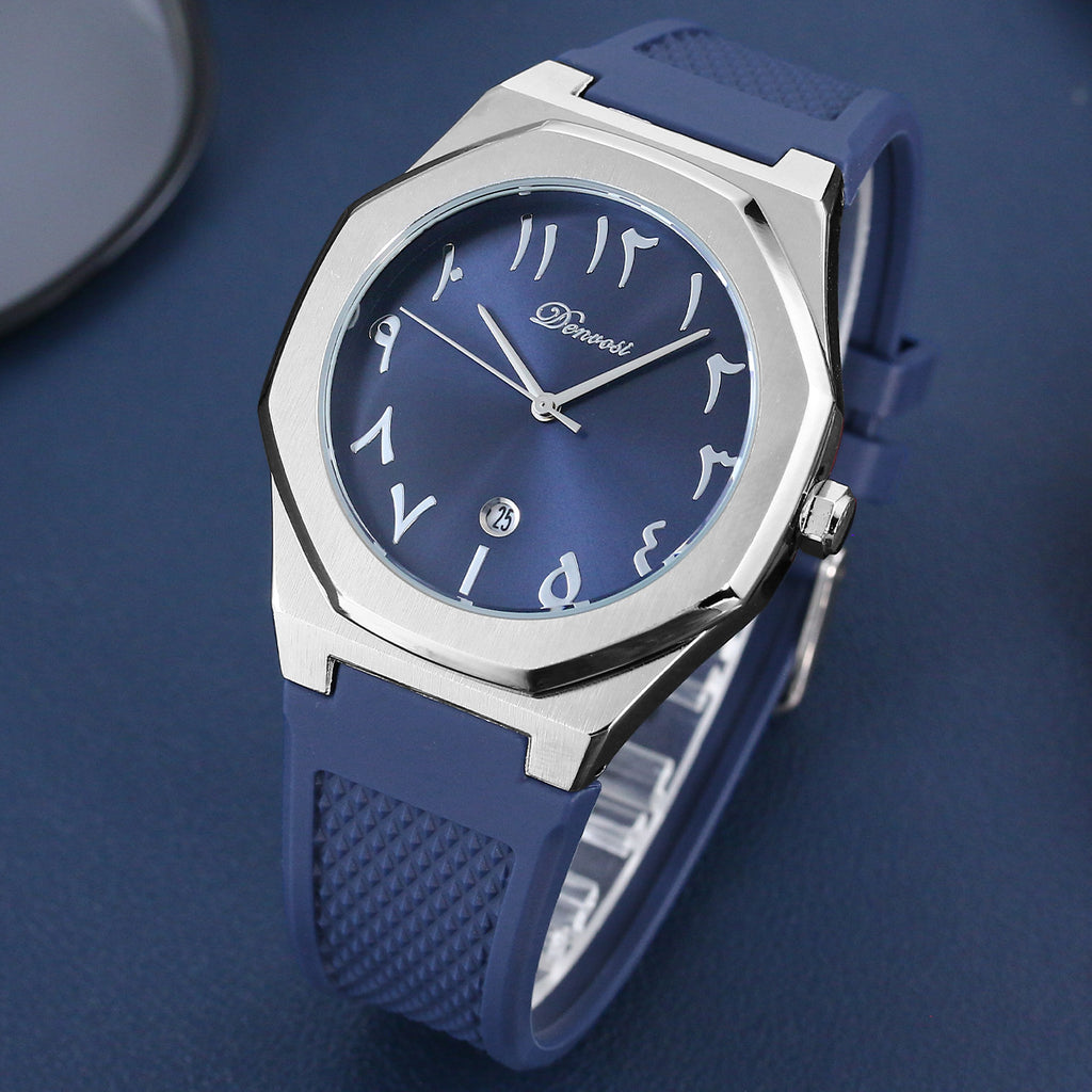 Danfu Silicone Strap Montres pour Homme Calendrier Simple Mode Quartz Montres pour Homme