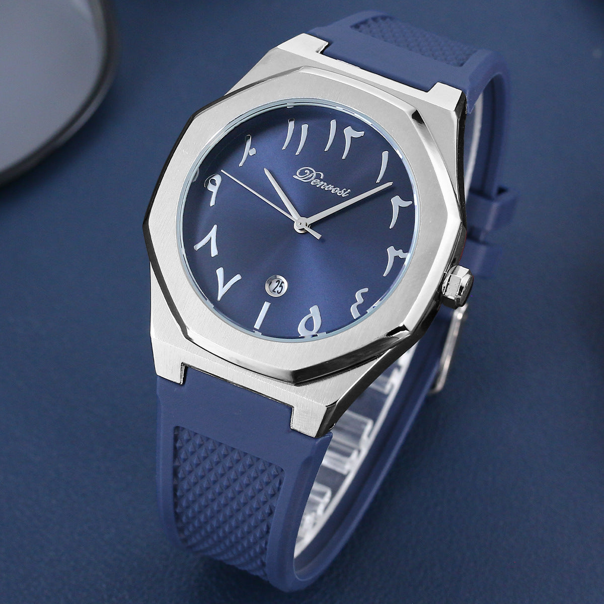 Danfu Silicone Strap Montres pour Homme Calendrier Simple Mode Quartz Montres pour Homme