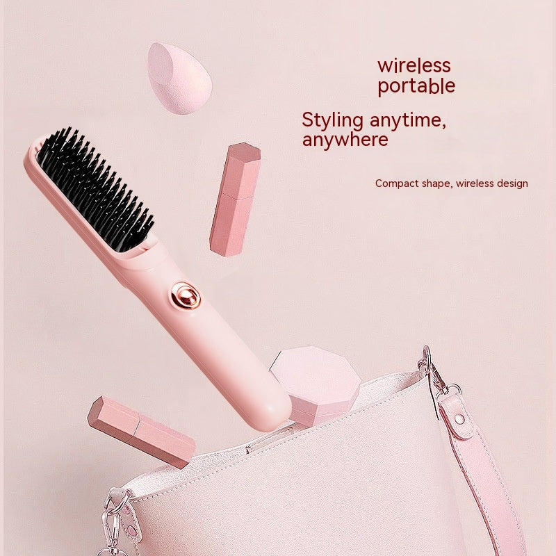 L'anion de peigne droit sans fil ne fait pas de mal aux cheveux Portable Curler et lisseur double