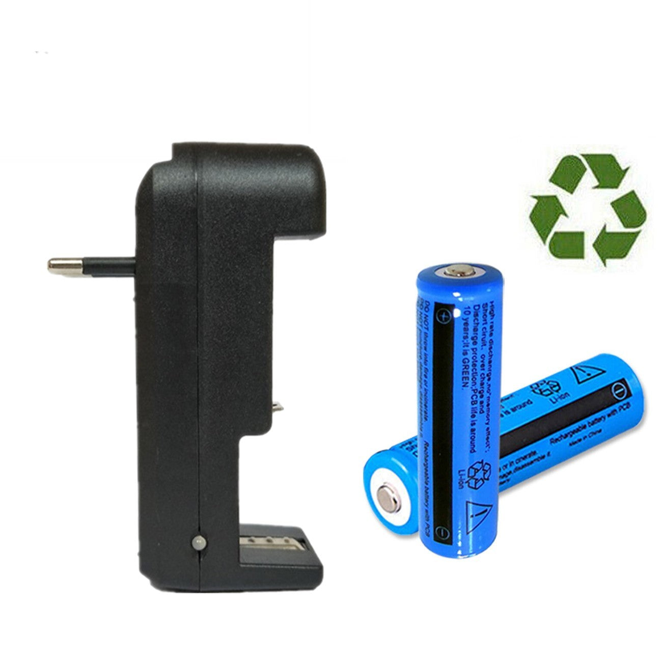 Chargeur de batterie avec batteries Li-ion 18650 3.7V 3000 mAh