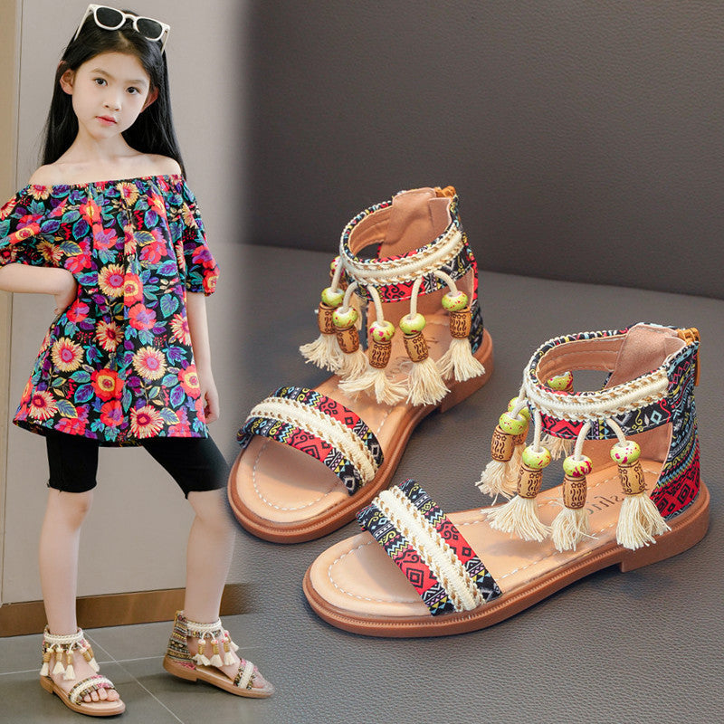 Summer Ethnic Style Retro Kids Roman Sandals