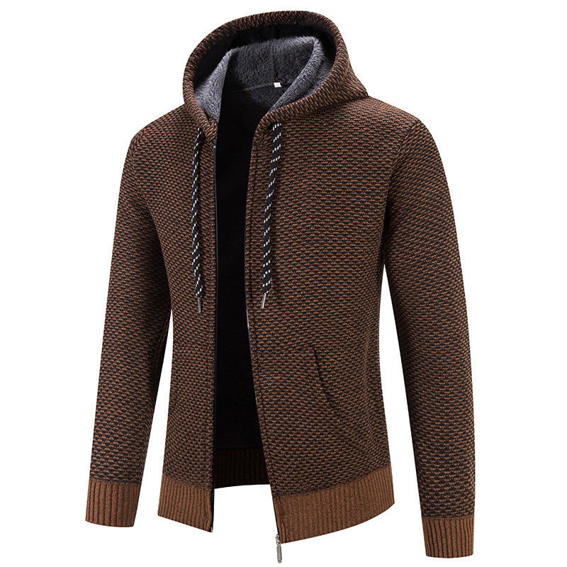 Cardigan en tricot pour hommes avec doublure en polaire