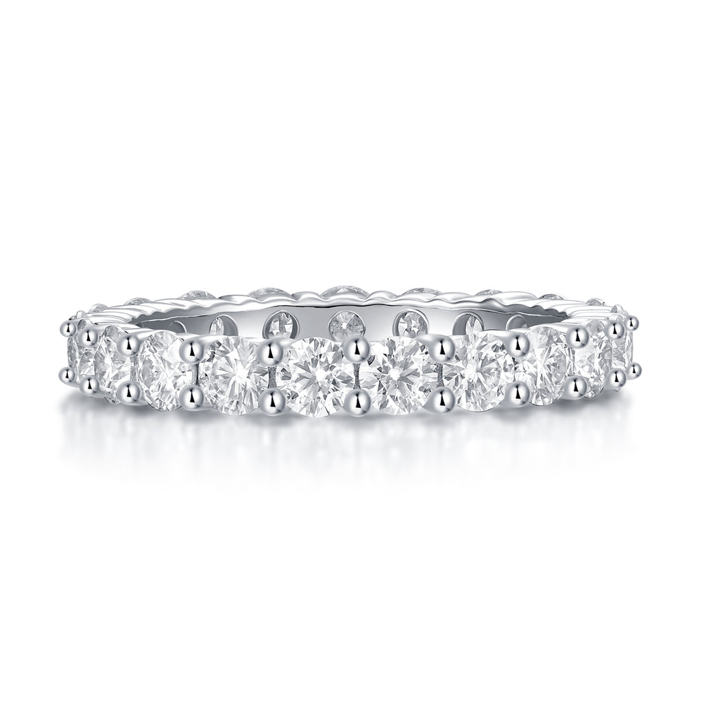 S925 Argent 2.1g Anneau d'éternité en mousse de platine