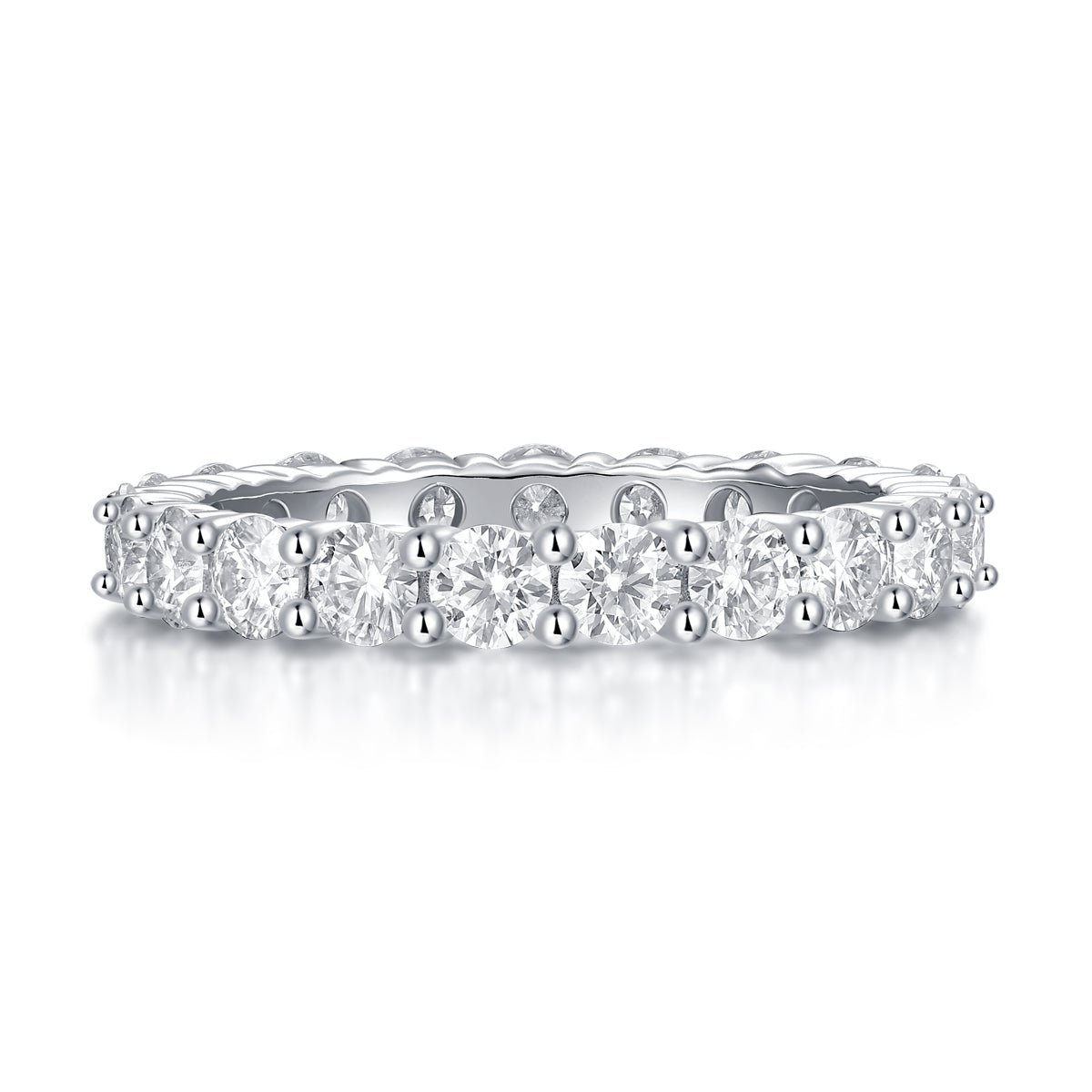 S925 Argent 2.1g Anneau d'éternité en mousse de platine