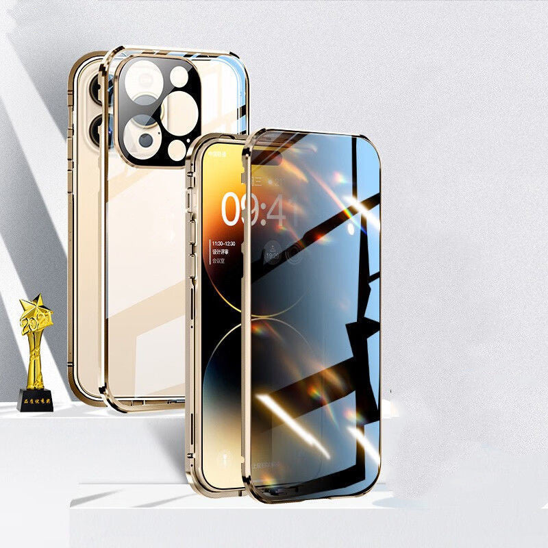 Boitier de téléphone Double face verre anti-dérapant All-inclusive Lens Magnetic Suction