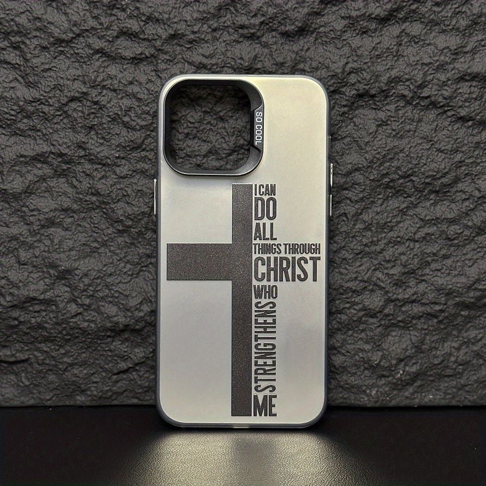 Cross Anglais Couleur Argent Étui de téléphone résistant à la chute