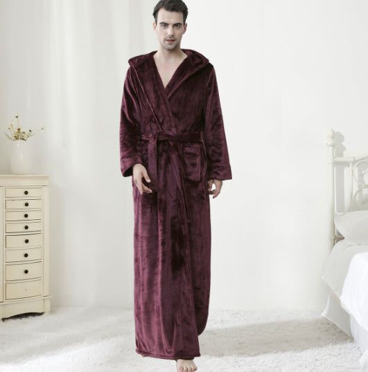 Warm and Soft Hooded Fleece Robe for Couples