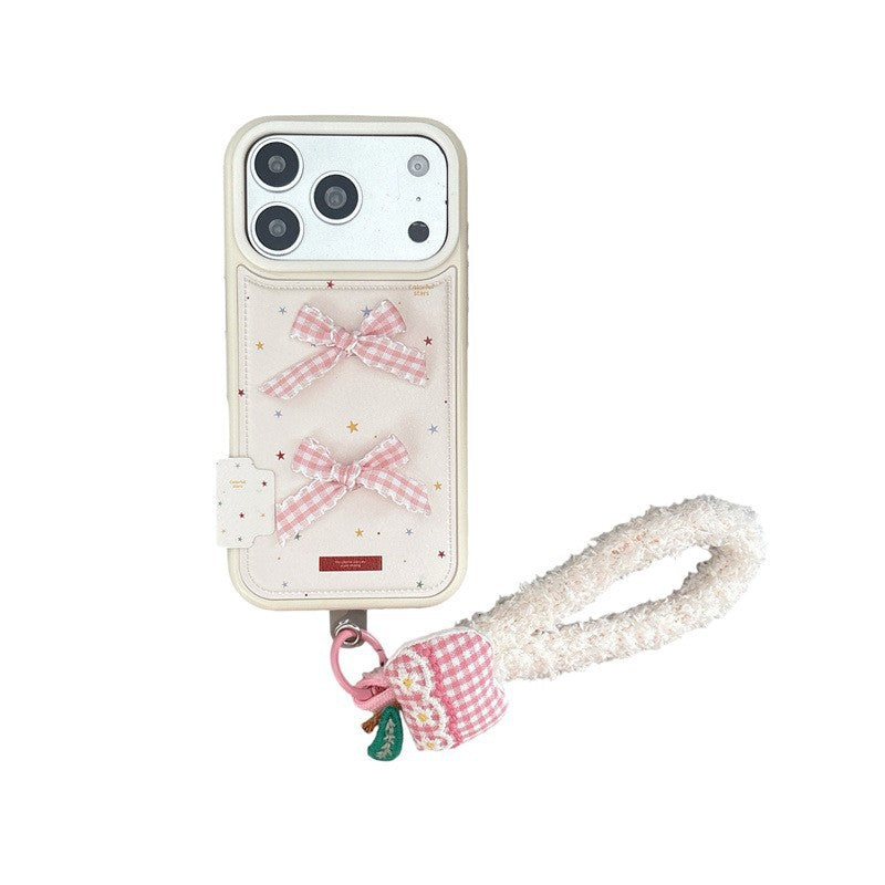 Cas de téléphone couleur Star Ribbon Bow pour femmes