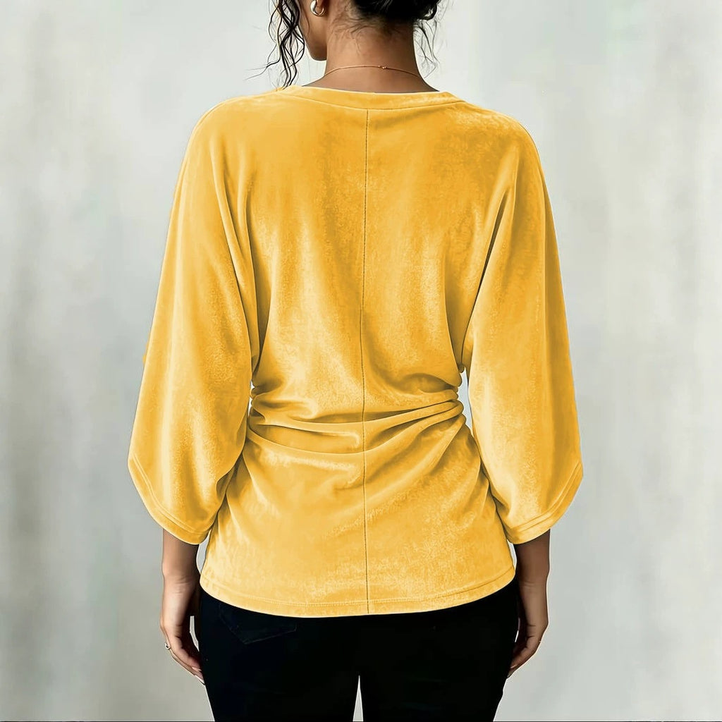 Femmes européennes et américaines Col V Casual Top