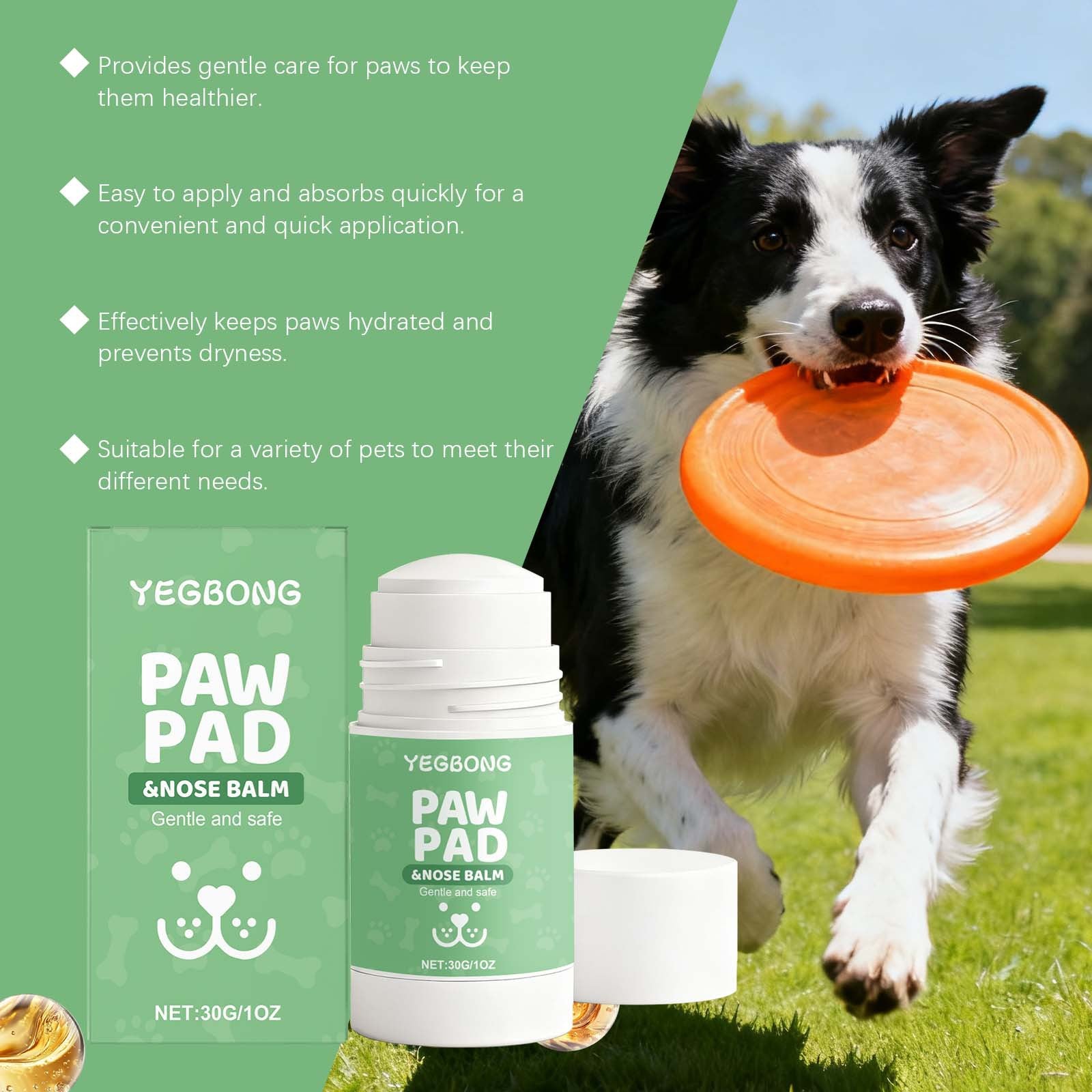 Baume doux et hydratant pour les pattes et les coussinets
