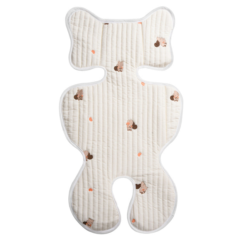 Poussette mince respirant coton brodé siège Coussin