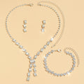Ensemble de bijoux femmes Baguette Square Y-Drop CZ 3Pcs