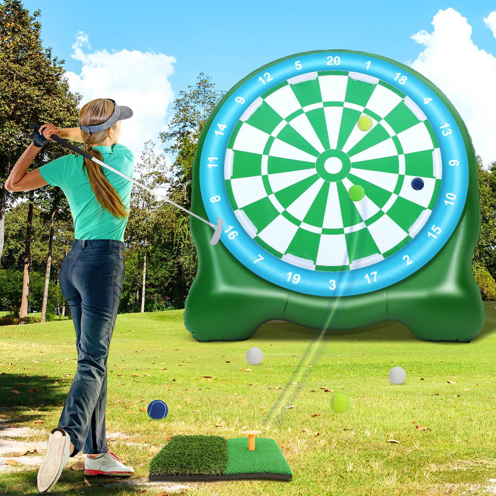 Tapis d'entraînement de golf vert anti-dérapant anti Tearing 5x4ft Hitting Pratique tapis de golf pour in