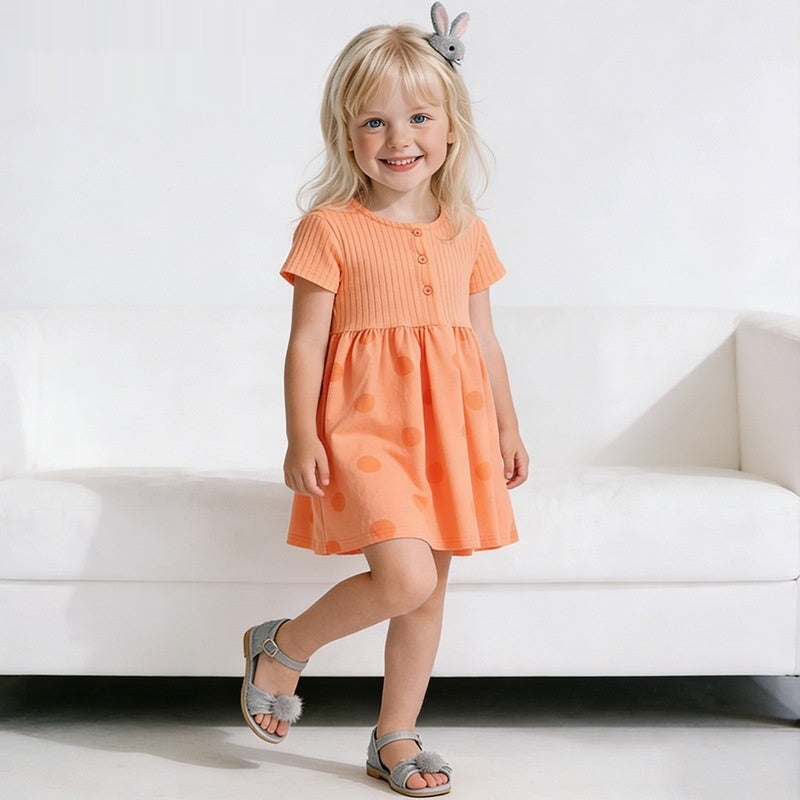 Short-sleeved round-neck children's dress