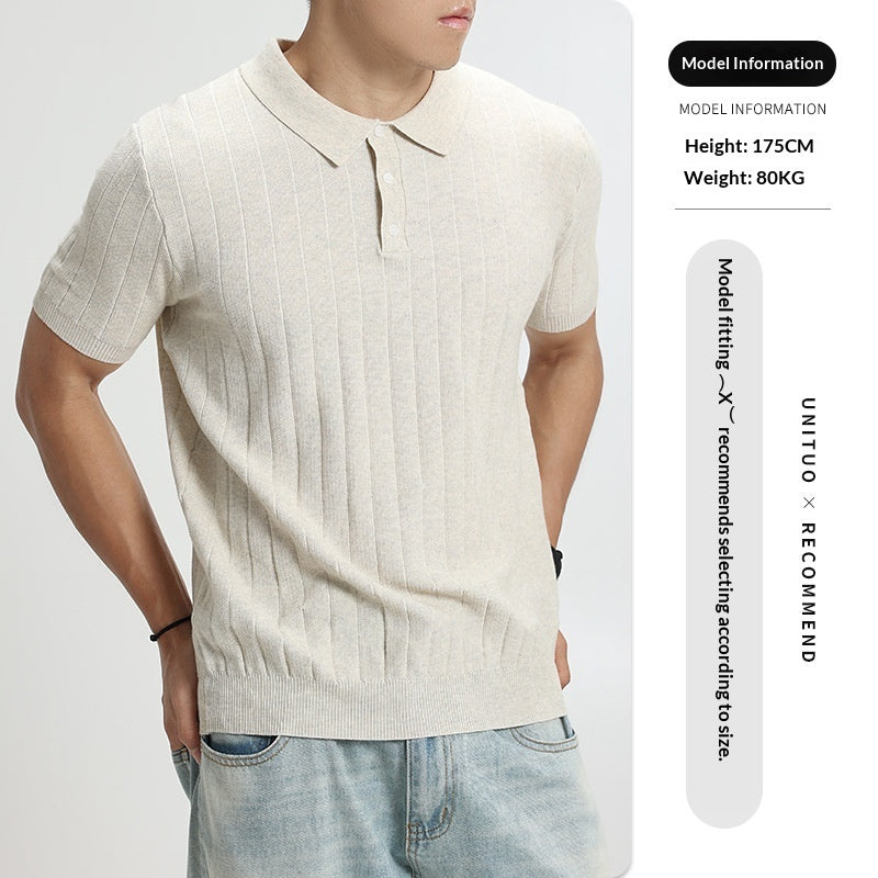 Men's Lightweight Ribbed Knit Polo