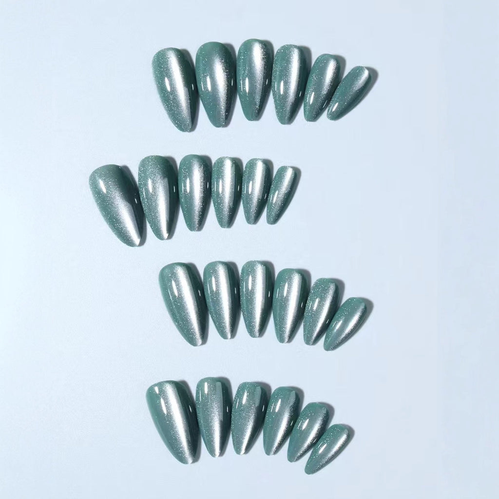 Nails artificiels en forme d'amandes, en forme d'amandes, en forme d'œil de chat, en verre