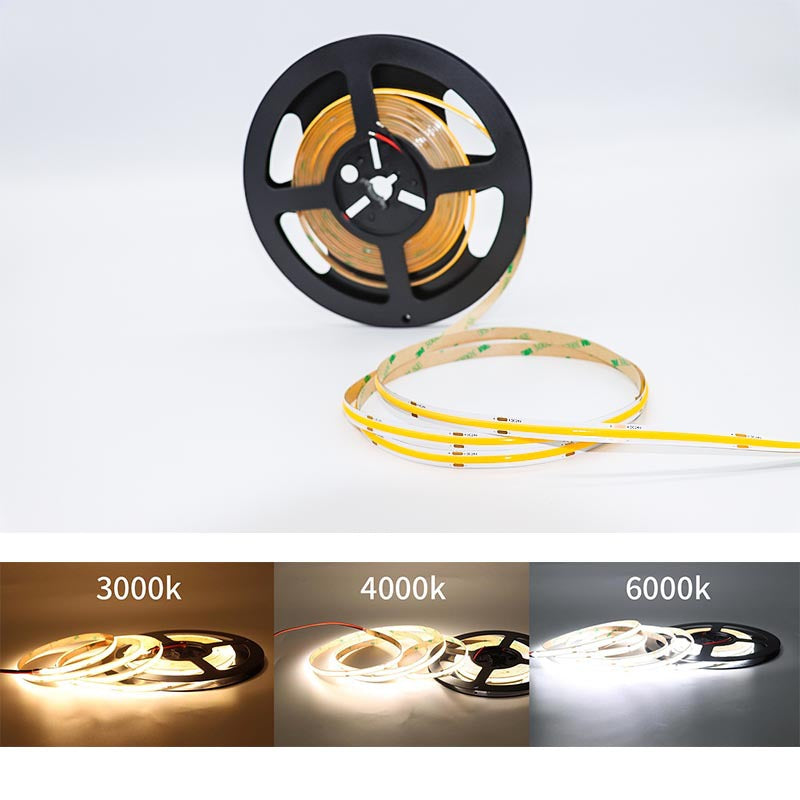 480 Couleur Température COB Light Strip Neon 24V Flexible Embedded