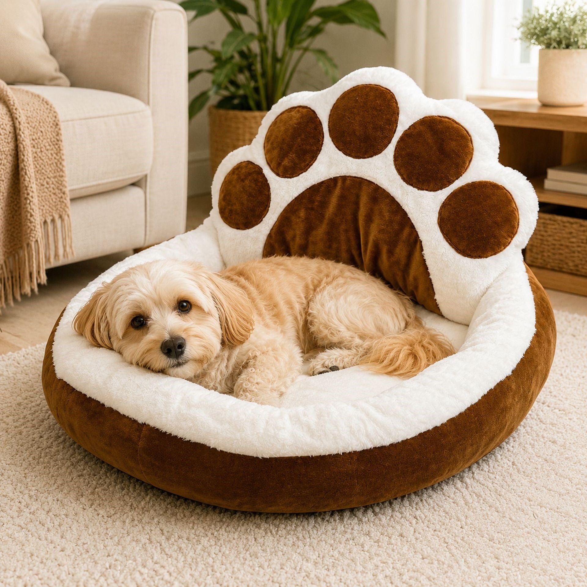 Lit de chien, style ouvert en forme de pattes, mode, mignon, doux et confortable chien sleepin