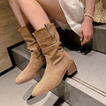Bottes denim de mode rétro pour femmes