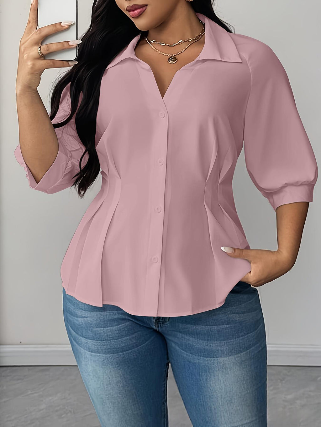 Plus-taille femmes Blouse Springsummer Style