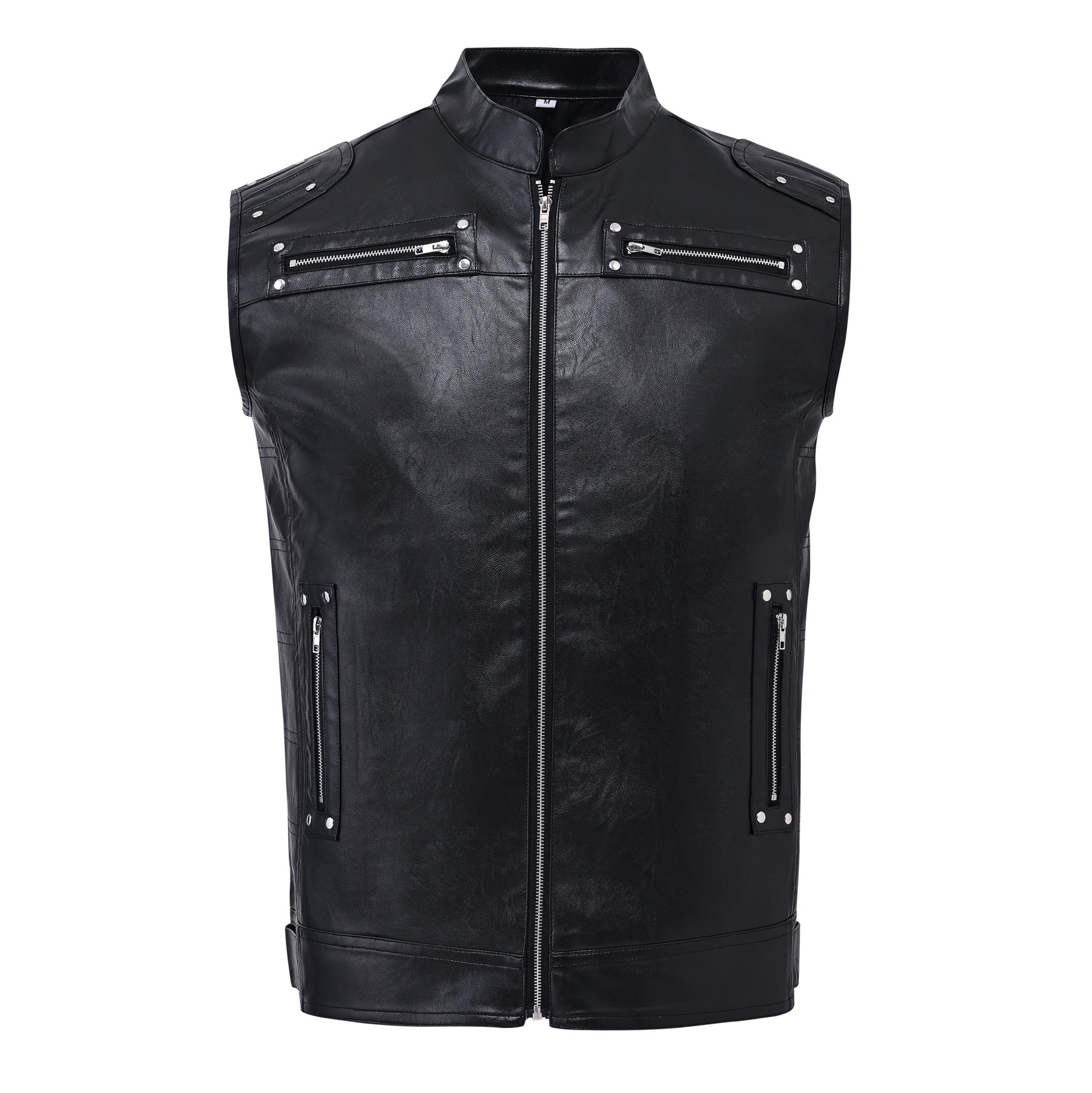 Veste zippée en cuir de support de moto