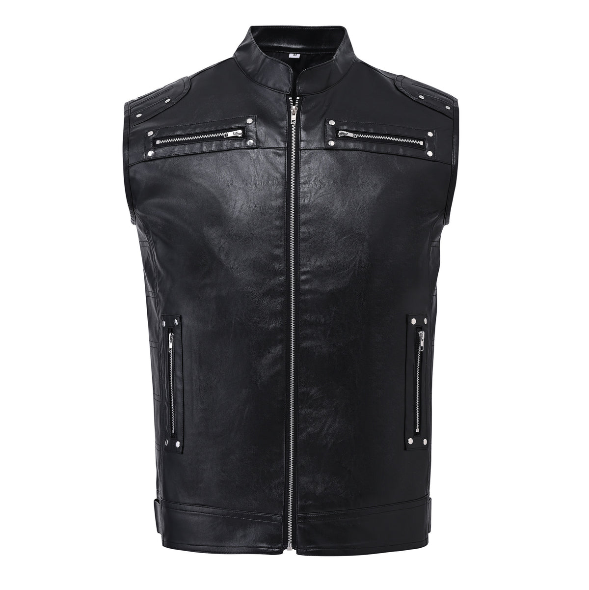 Veste zippée en cuir de support de moto