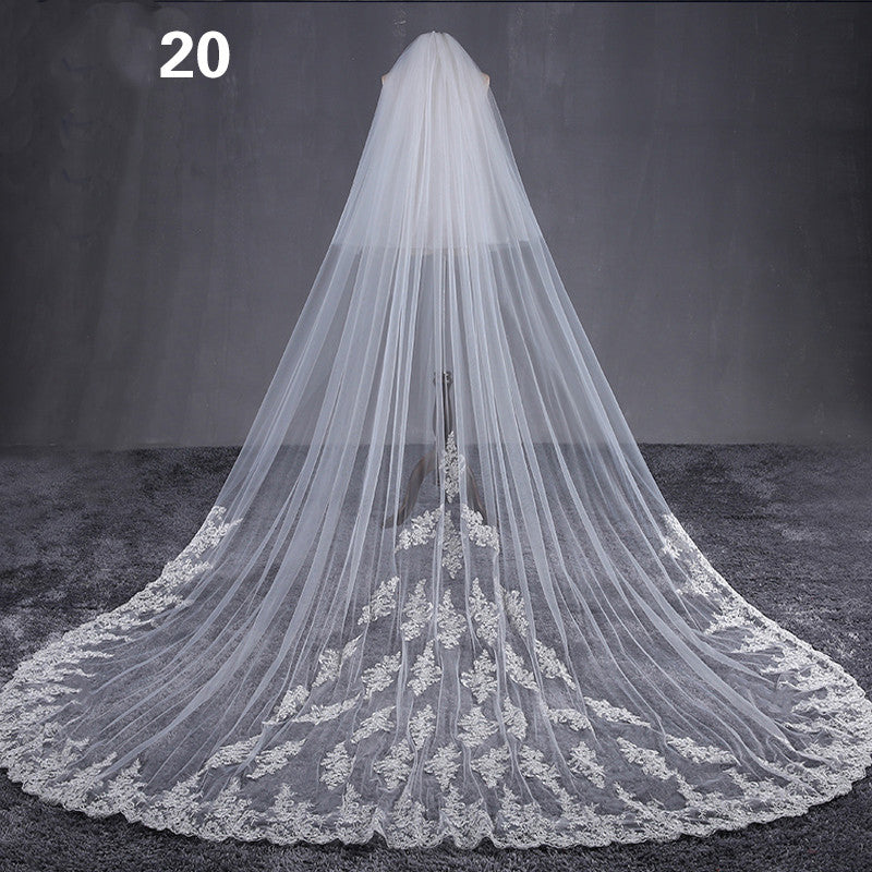 Mariée Mariage Maître Veil Long Tail