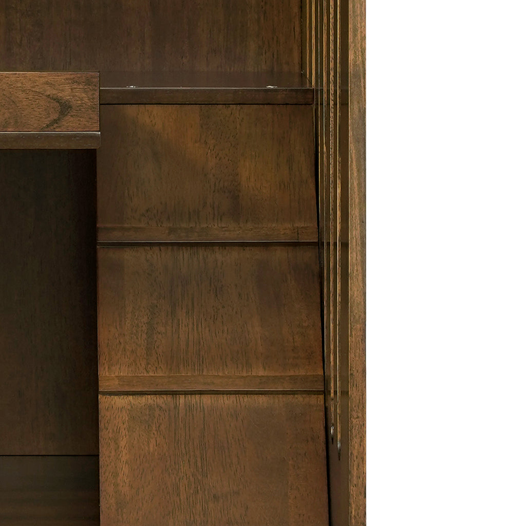 Armoire de chat en bois de caoutchouc intérieur Basia avec roues