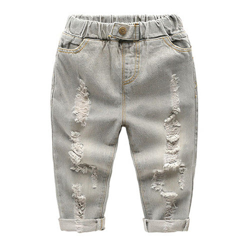 Pantalon pour enfants Ripped Jeans Printemps et Automne