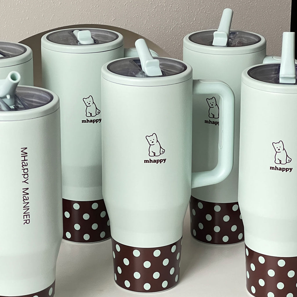 Coupe isolante en acier inoxydable à grande capacité avec points Polka