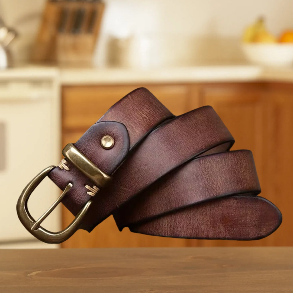 Boucle d'épingle en cuir Vintage De stressed Cowhide Waistband