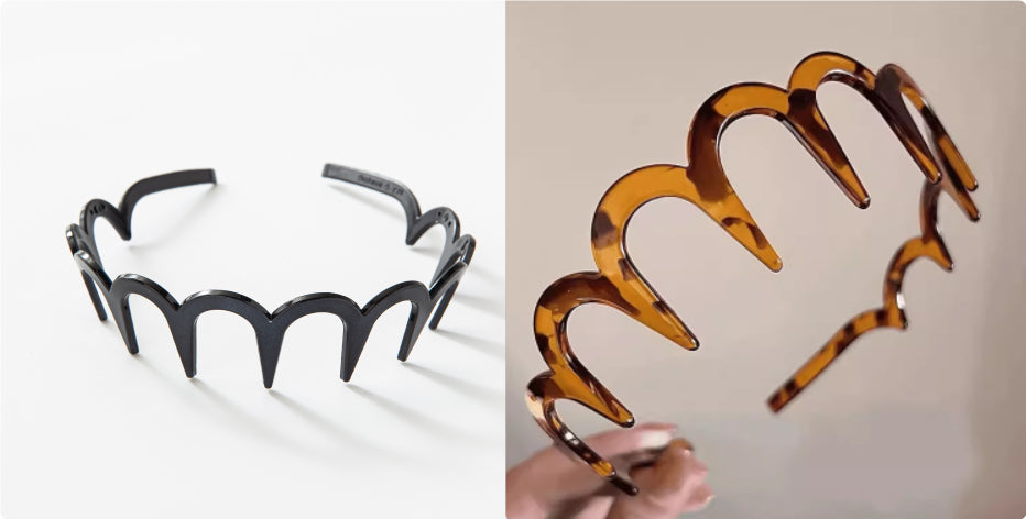Coiffure Wave Laver le visage Dentée Bandeau antidérapante Barrettes à épingles à cheveux unisexe
