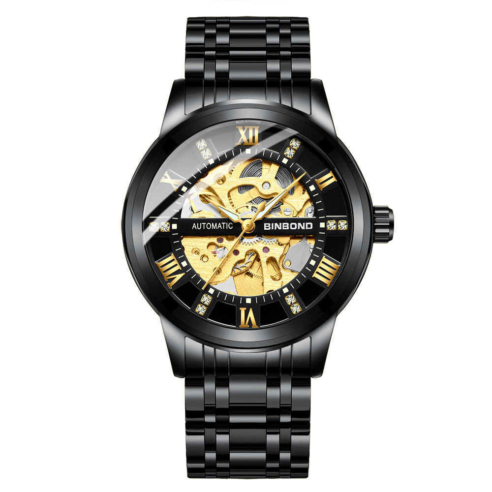 Montre mécanique automatique homme Lumineuse tendance de mode simple
