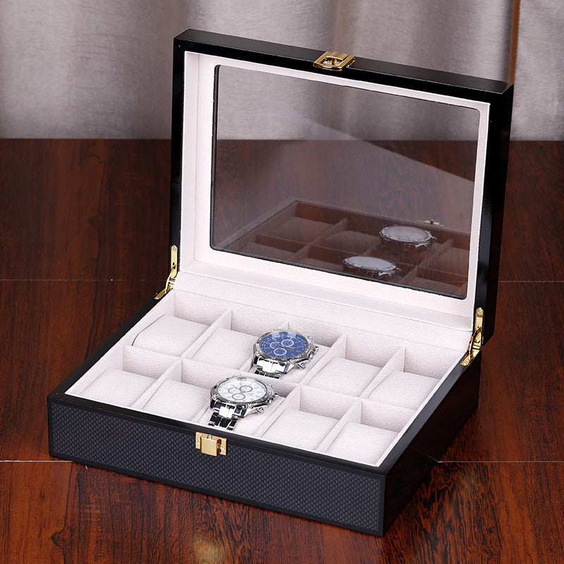 Montres de peinture au four Vernis Montres Display Boîte en bois