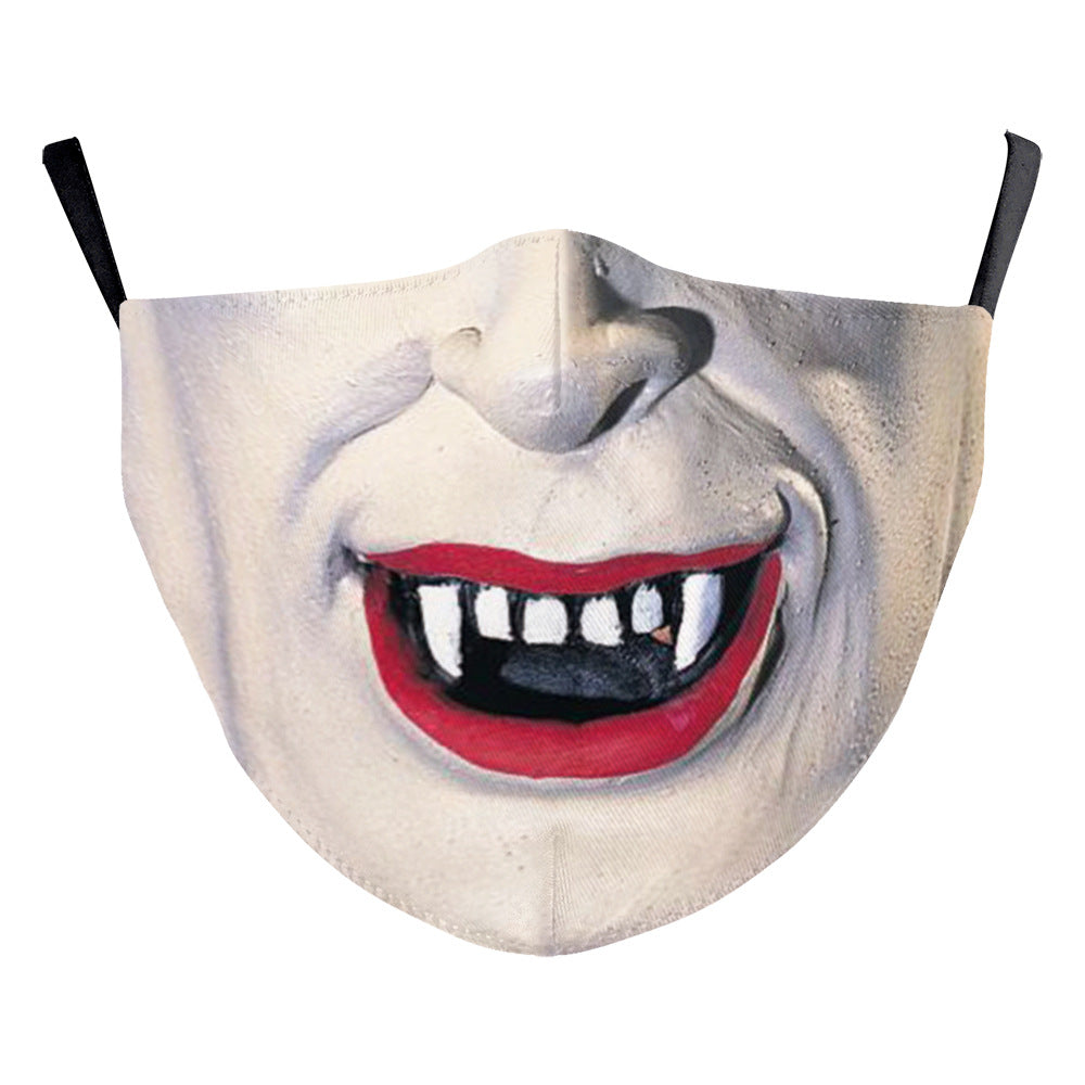 Halloween impression numérique drôle Horreur visage double couche masque de poussière