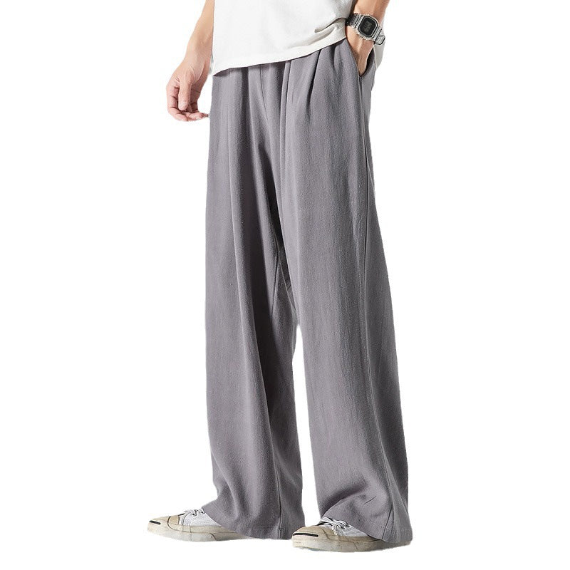 Léger Respirant Été Plus Taille Loose Droite Large Jambe coton et Lin Casual Pa