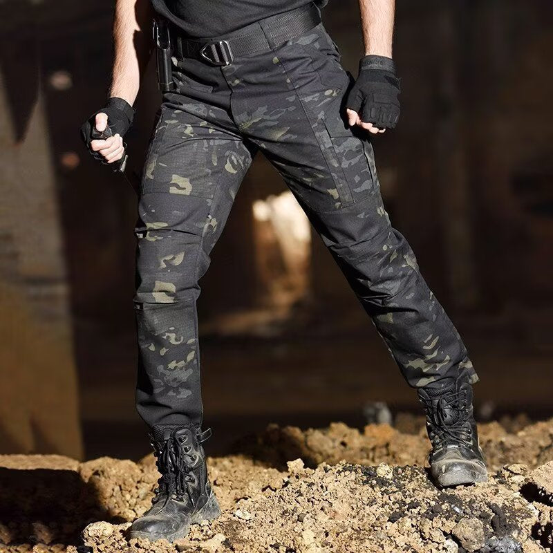 Hommes Outdoor Retro Camouflage Vêtements de travail Pantalons occasionnels