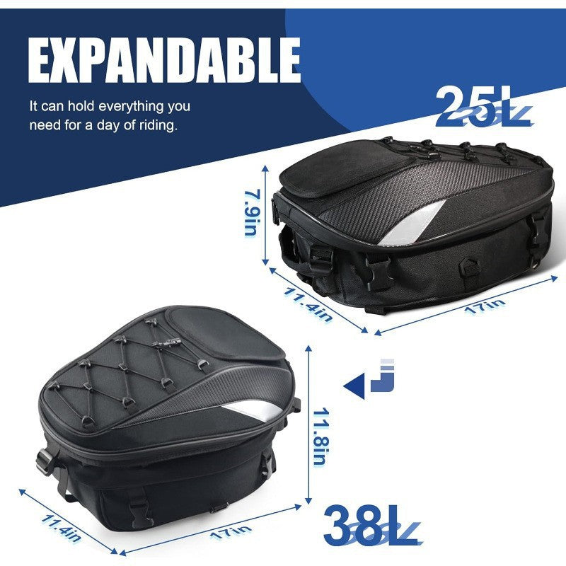 Siège arrière de moto Casque Grande capacité Cyclisme Sac à dos de voyage étanche Sac arrière Kni