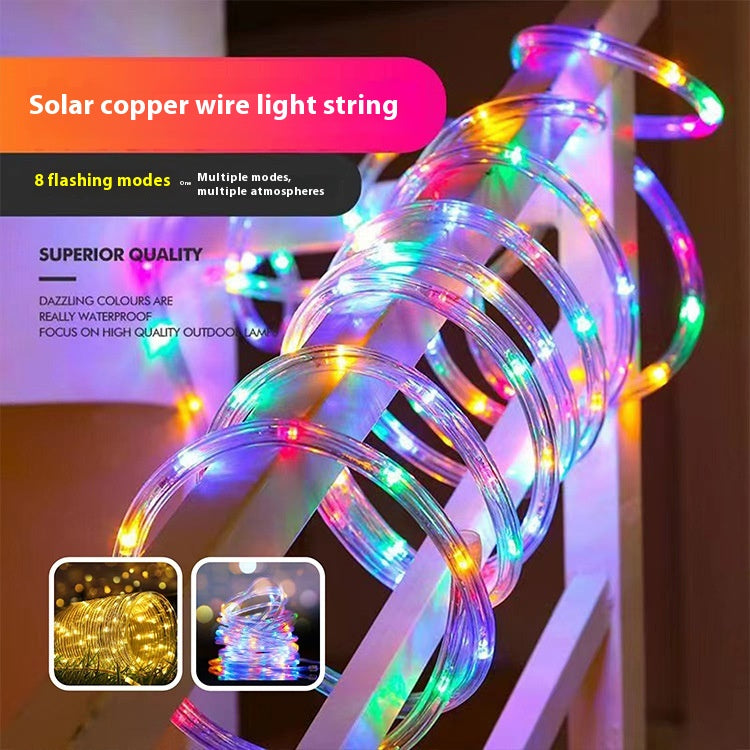 LED Solar Tube lumière chaîne Courtyard Décoration