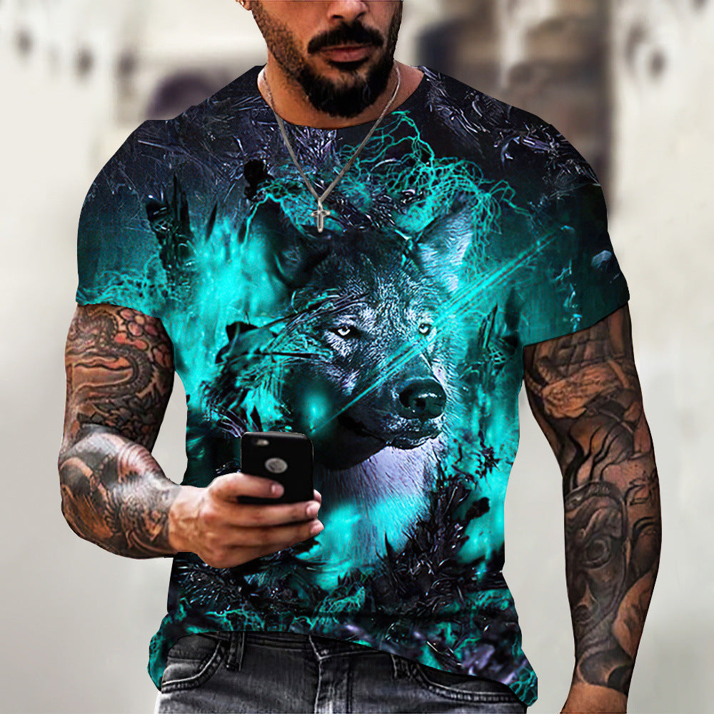 T-shirt homme imprimé d'été en 3D animal beast Lion