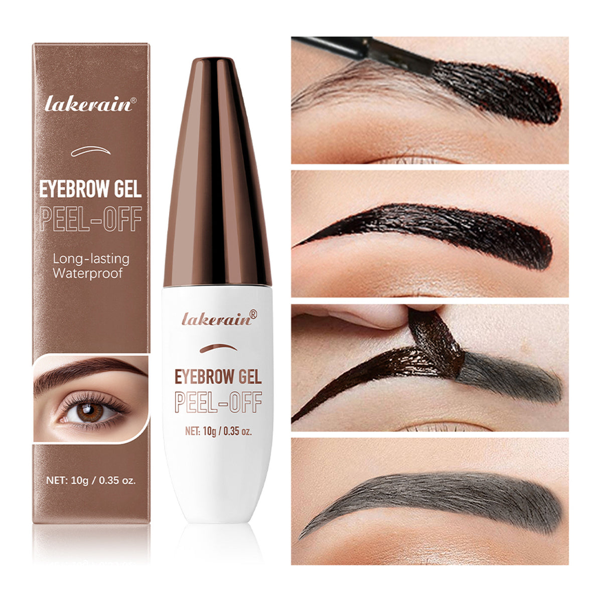 Sourcils sauvages à l'épreuve de l'eau à trois dimensions à l'épreuve de la sueur Crème de sourcils à l'épreuve de la peau
