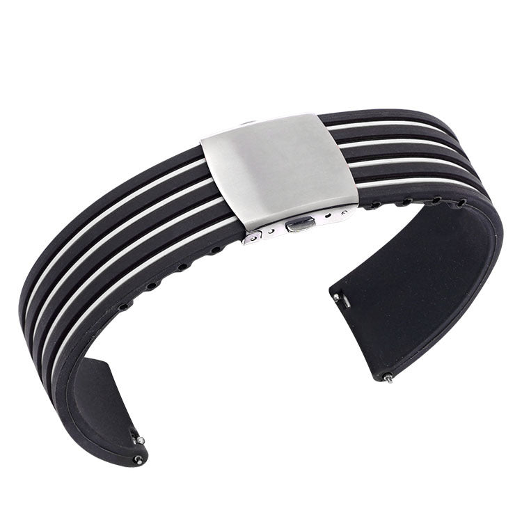 Bracelet en silicone rayé à deux tons d'oreille