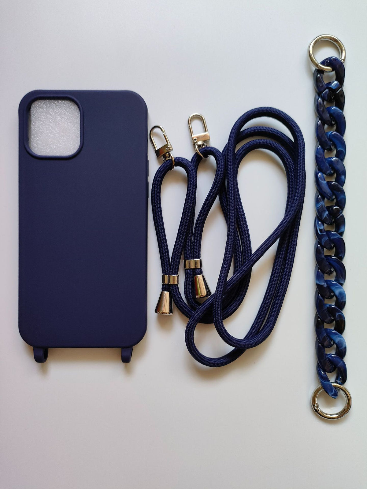 Coque de téléphone de chaîne Crossbody Candy Color Soft Shell