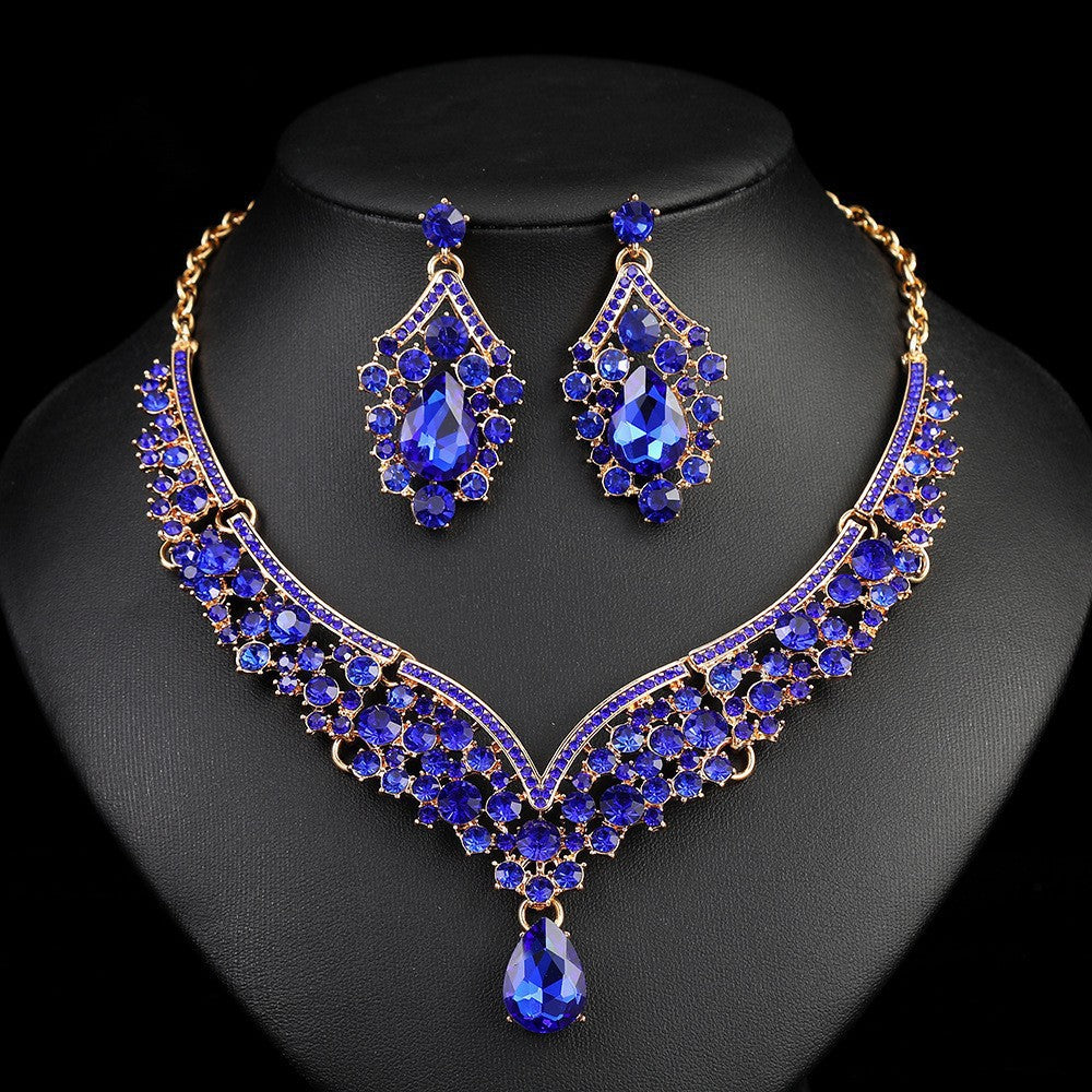 Ensemble de bijoux en cristal exagéré vintage hiver pour femmes