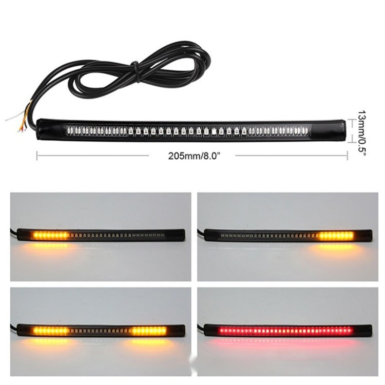 Moto LED Lampe de frein bicolore de direction Imperméable Barre plaque de licence auxiliaire