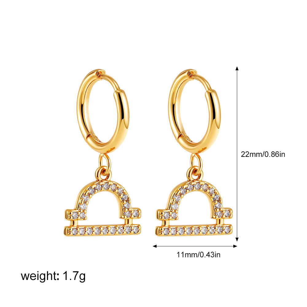 Boucles d'oreilles zodiac Micro Paved Zircon