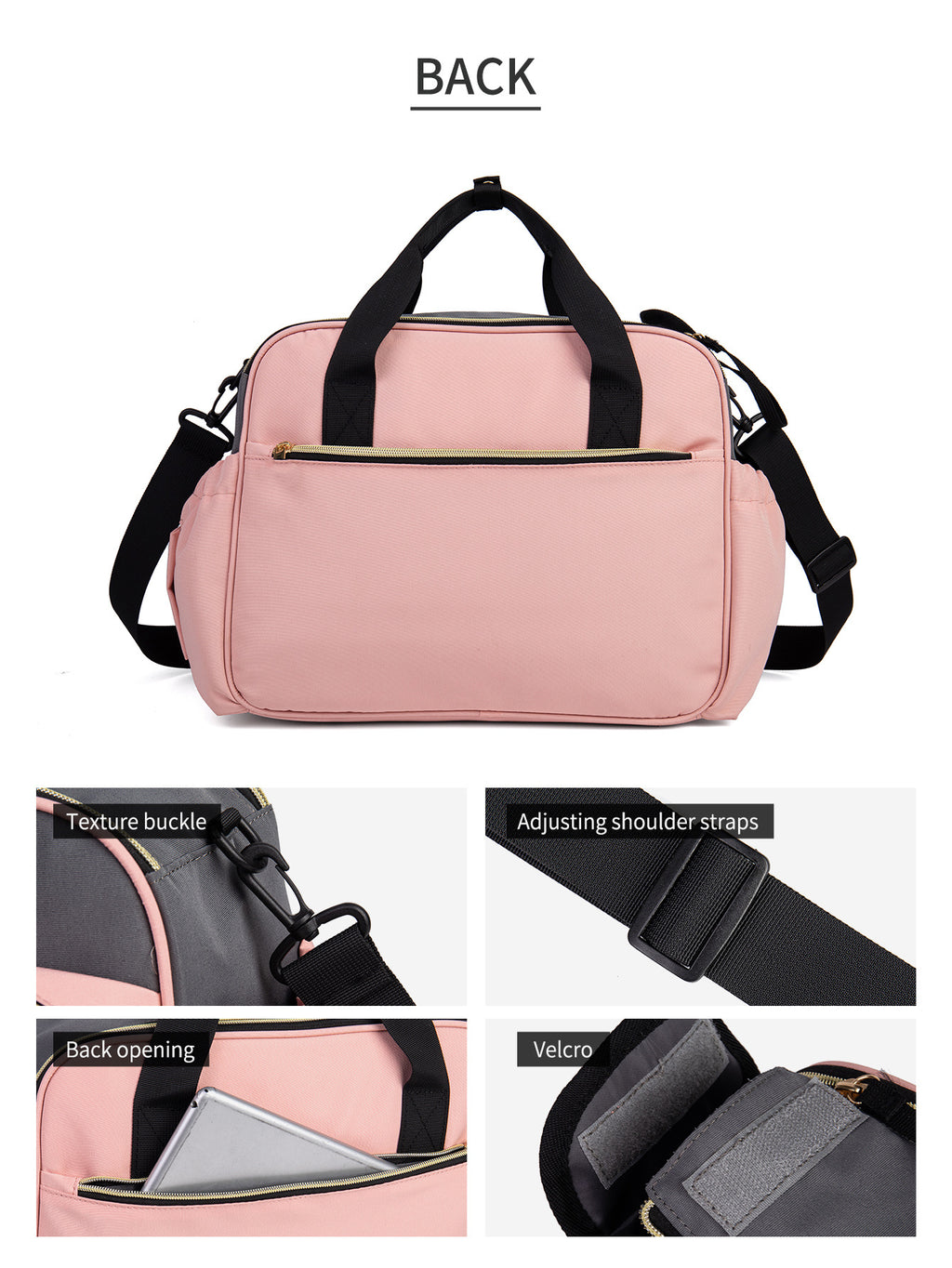 Grande capacité porte-main Multifonctionnel Crossbody Oxford Couche sac