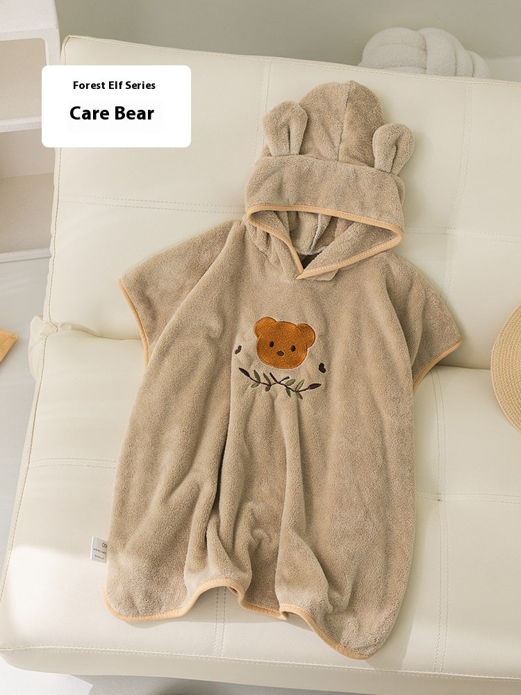 Fleece de corail Peignes de bain pour enfants Cloque de dessin animé Wearable