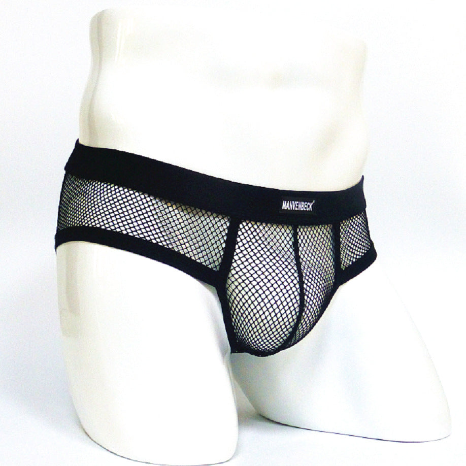 Sous-vêtements homme Transparent Mesh Slips Basse taille Convex Design Sous-vêtements hommes