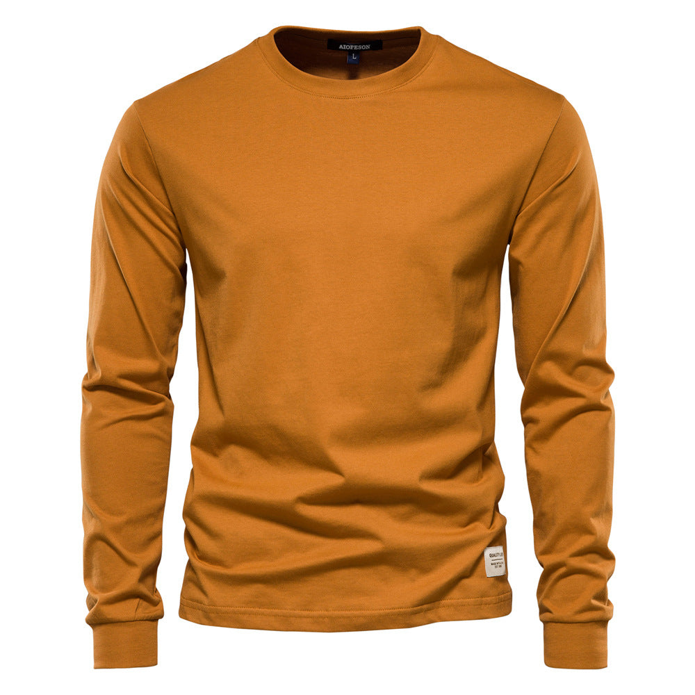 Autumn Trendy Long-Sleeved European-style Homme Solid Color Long-Sleeved Top High Street M